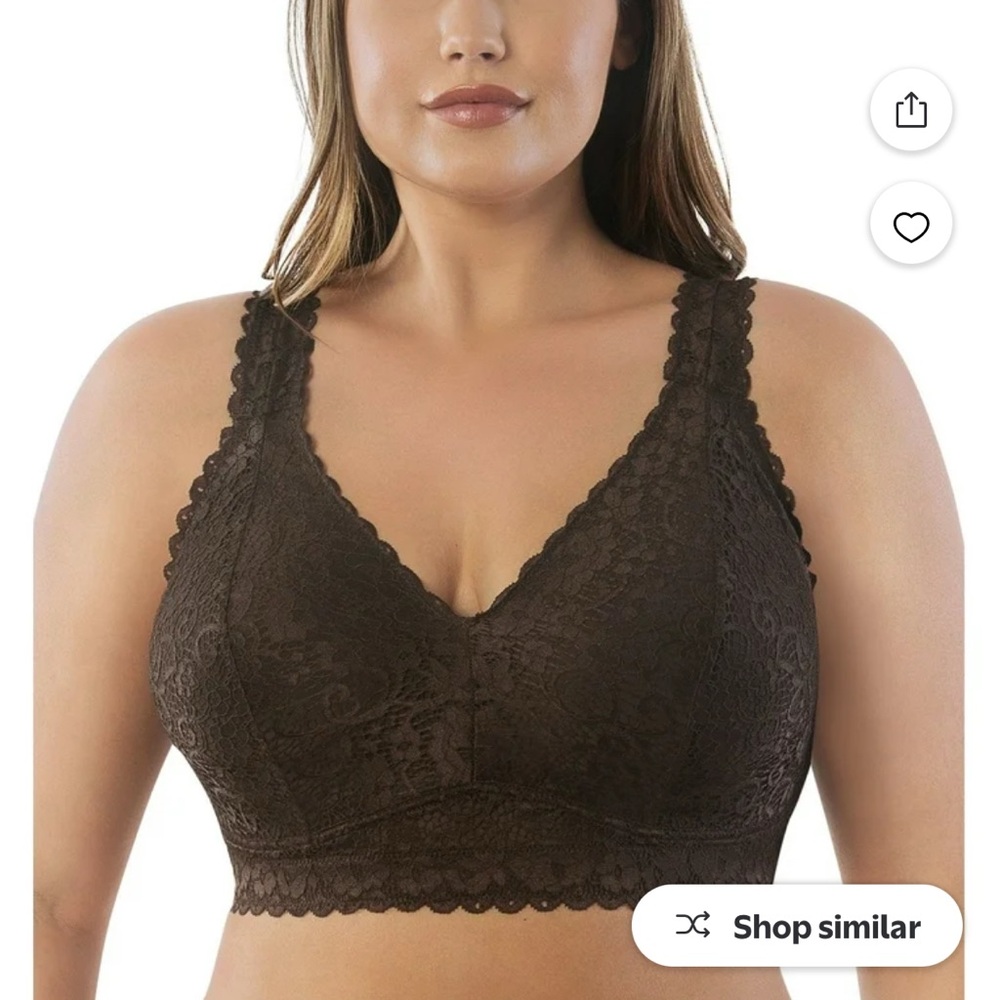 Parfait Adriana Banded Stretch Lace Wireless Bralette brown size UK34G, US34I